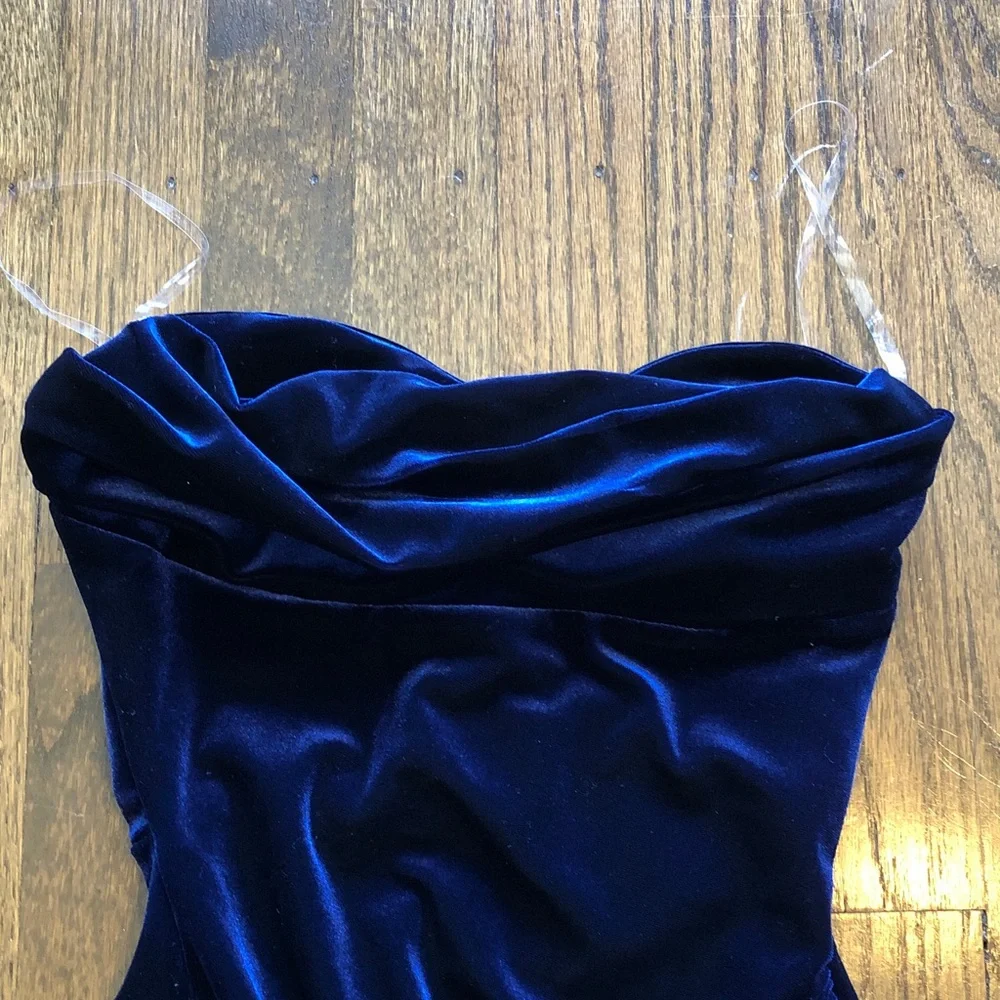 Windsor Navy Starry Mood Velvet Stretch Mini Dress
